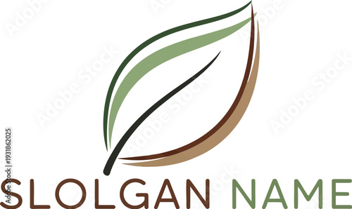 Abstract representation of a three-toned leaf design for organic branding concepts
