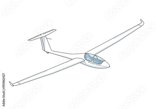 Glider Aircraft with Transparent Cockpit.