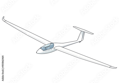 Sleek Glider Aircraft in Flight Position.