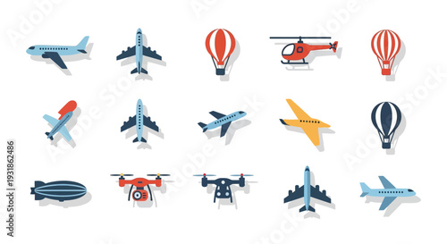 Collection of Various Aircraft and Balloons.