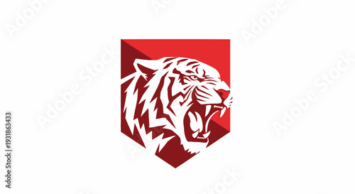 White Tiger Head Logo Design Element.