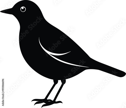 Lark Silhouette Vector Art Illustration