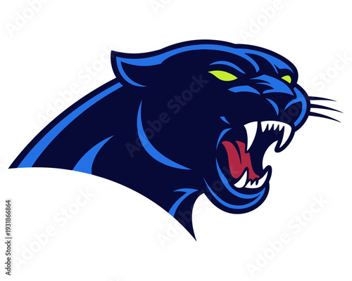 Angry panther head mascot logo