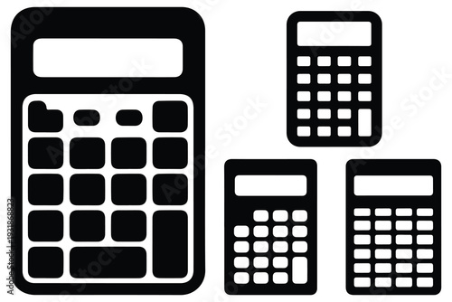 Black calculator on white background calculators mathematics