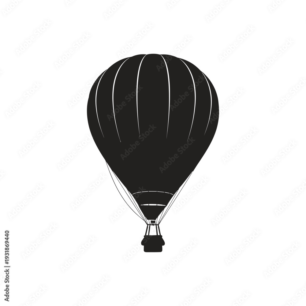 Obraz premium Black Silhouette of a Hot Air Balloon Vector Illustration