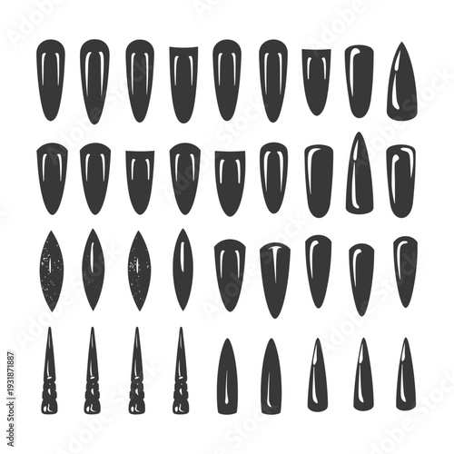 A Collection of Different Nail Shapes for Manicures