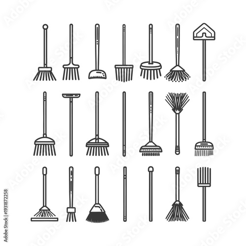 A Collection of Hand-Drawn Cleaning Tools