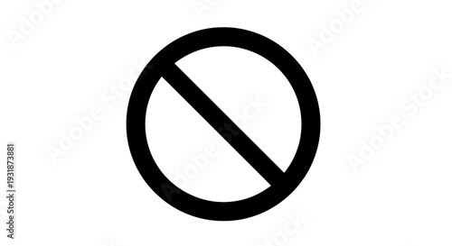 Graphic symbol indicating prohibition or restriction with a diagonal line across a circle