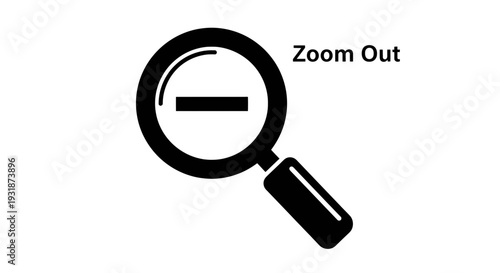 Magnifying glass icon indicating zoom out functionality for digital interfaces