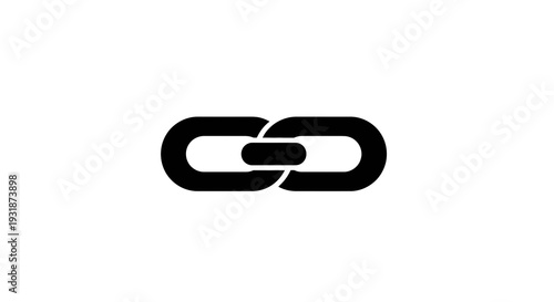 Minimalist black chain link icon design on a light background