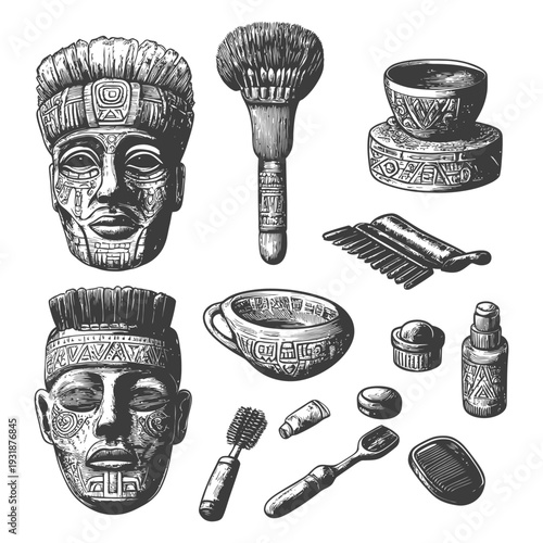 Ancient Mayan Cultural Artifacts and Beauty Products