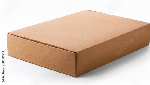 dessert craft brown paper box isolated on white