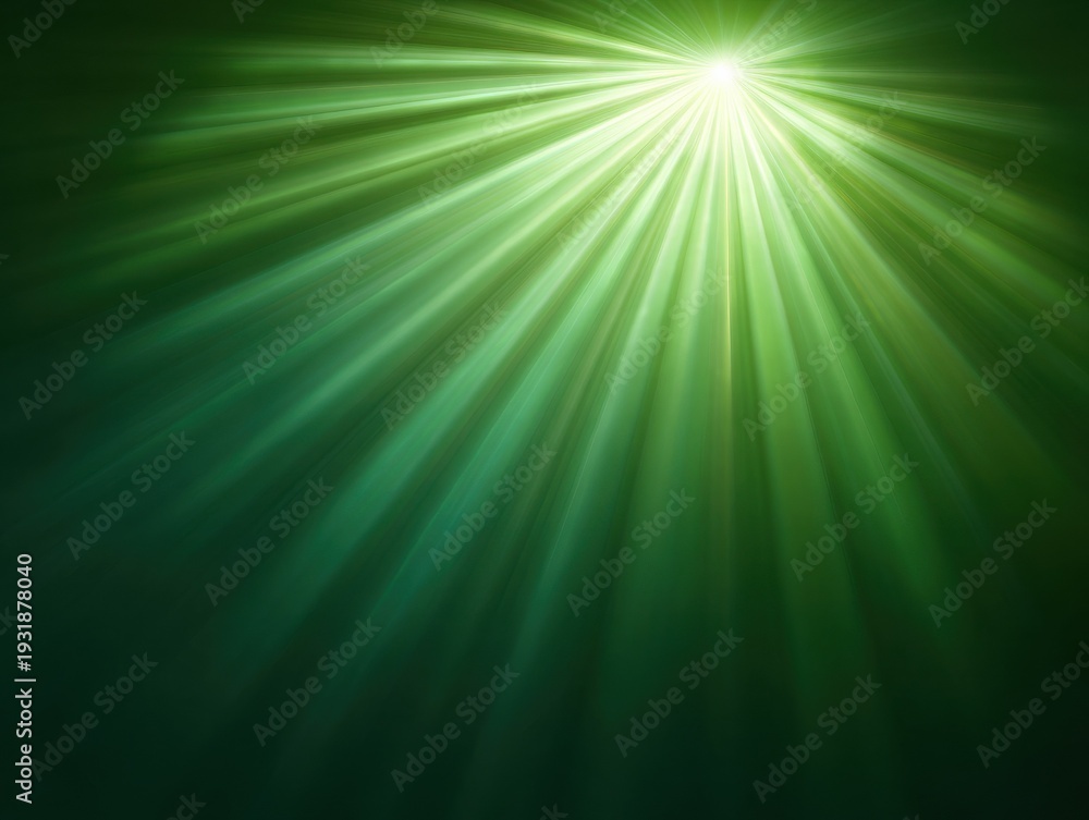 Obraz premium sun rays light beam isolated on a green background