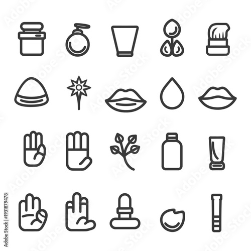 A Set of Beauty and Skincare Icons