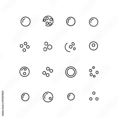 A Set of Circle and Dot Icons in Various Configurations