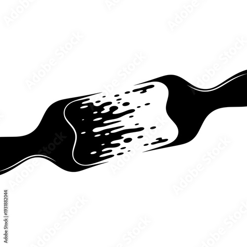 Isolated closeup of a plastic kitchen utensil tool held by a hand with a brush and paint to create a colorful illustration on a white background