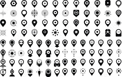 Set of 96 location icons vector