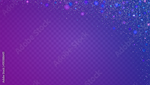 Glitter Confetti Background. Holographic Shiny Sparkles For Carnaval And Party. A Twinkle Of Brilliance And Glamour In A Violet Blaze. Blue Brilliant Light.  Iridescent Glitter Confetti