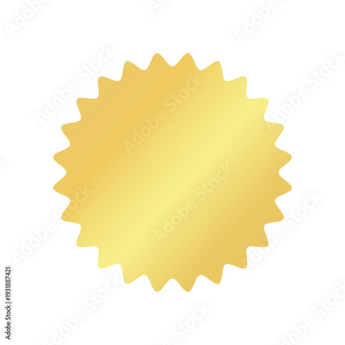 Round shaped golden starburst price tag, stamp, sale, labels and badges sticker. Vector. 