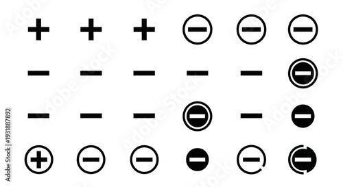 Positive and Negative Symbols Grid