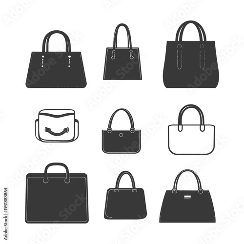 Collection of Different Styles of Handbags
