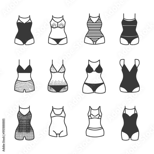 Collection of Different Types of Swimsuits for Women