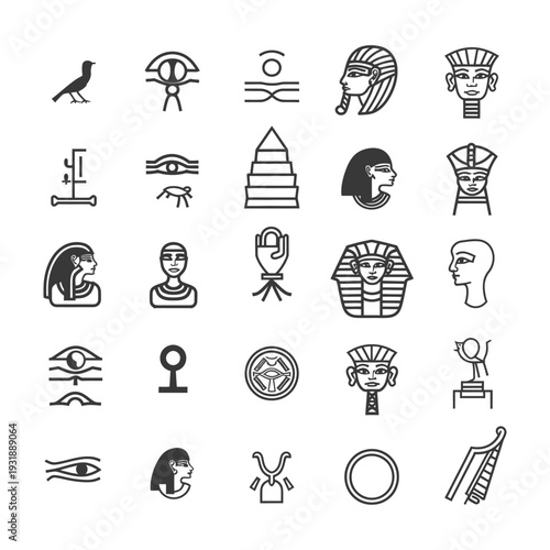 Collection of Egyptian Hieroglyphics and Symbols
