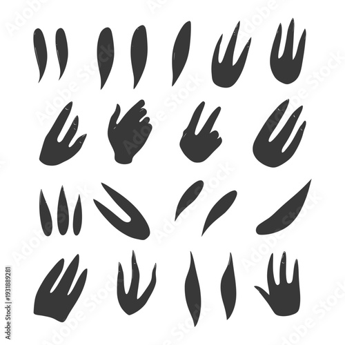 Collection of Hand and Foot Prints in Silhouette