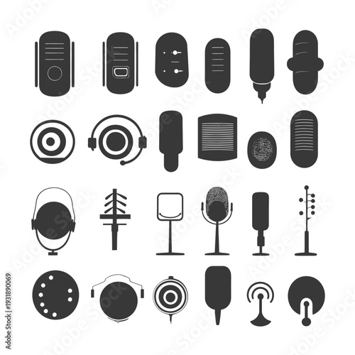 Collection of Microphone Icons in Different Styles