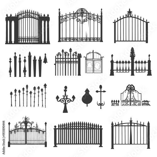 Collection of Ornamental Iron Gates and Fence Designs