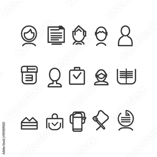 Collection of Simple Line Icons Representing Various Concepts