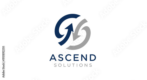 Ascend Solutions Company Logo Design Element.