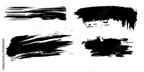 Brush paint backgrounds. Bold black ink glitch stroke shapes. Highly detailed abstract vector grungy brush strokes, scribbled text frames. Noise-damaged textures. Sporty dry ink stains. Edgy layout bg