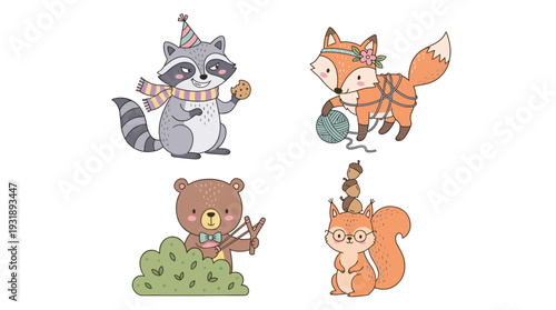 Canvas Print cute animal, cute animals, animal clipart, kawaii animal, cartoon animal, adorab