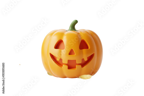 Vibrant jack-o-lantern with carved spooky face for Halloween
