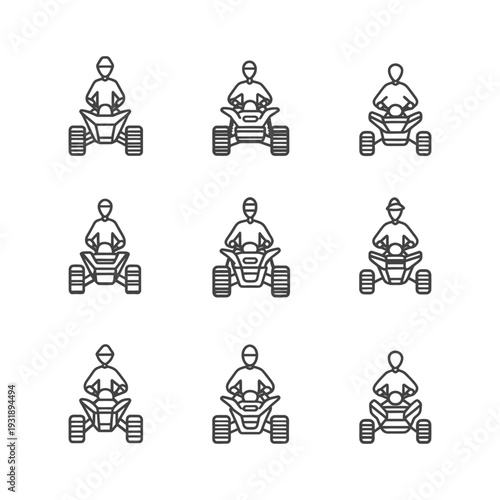 Line Drawings of People Driving ATVs