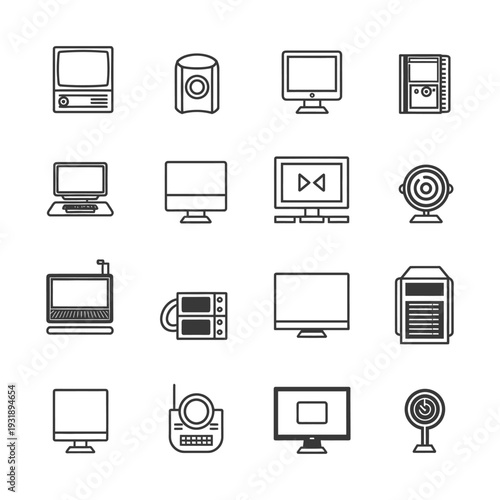 Line Icons of Different Electronic Devices