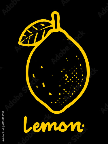 Lemon Fruit Yellow Line Art for Trendy Urban Lifestyle Design.