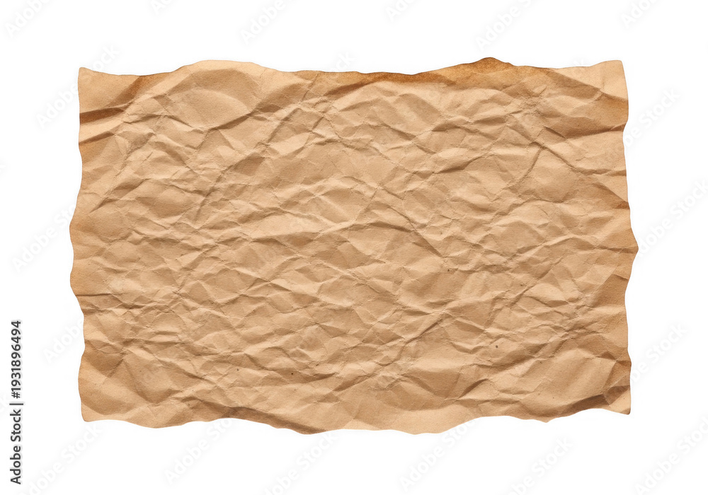 Fototapeta premium Aged and crumpled piece of parchment paper with a vintage appearance