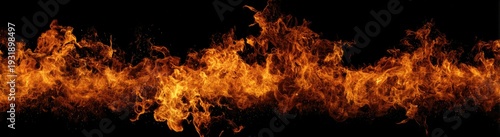 Vibrant Orange and Red Flames Dancing Against a Dark Background.