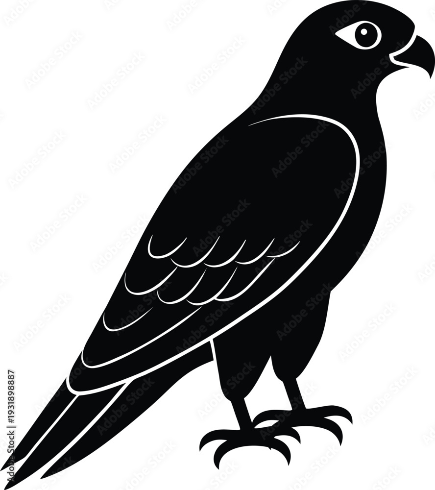 Fototapeta premium Peregrine Falcon Silhouette Vector Art Illustration