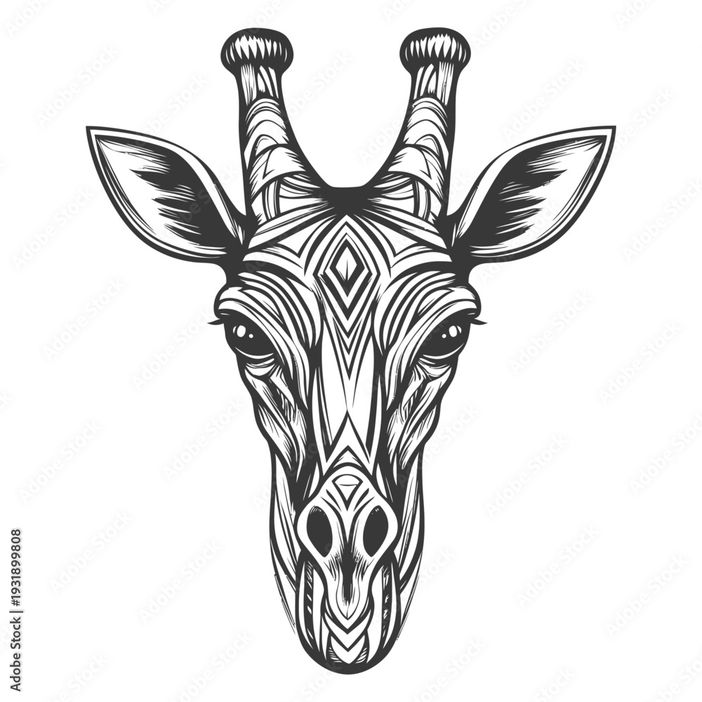 Obraz premium Ornate Patterned Giraffe Head Portrait