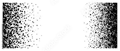 Abstract background with black dots stippled texture on the edges