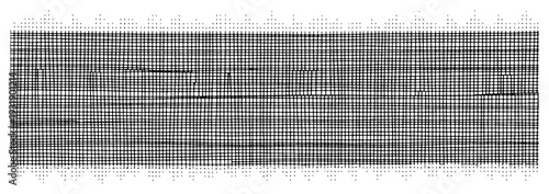 Detailed horizontal banner of fine cross hatched texture in minimalist style
