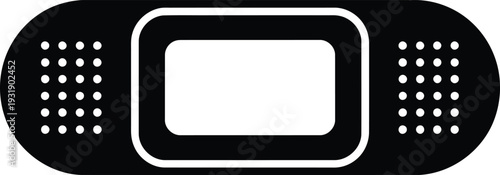 Adhesive bandage silhouette icon. Medical plaster for wound vector illustration.