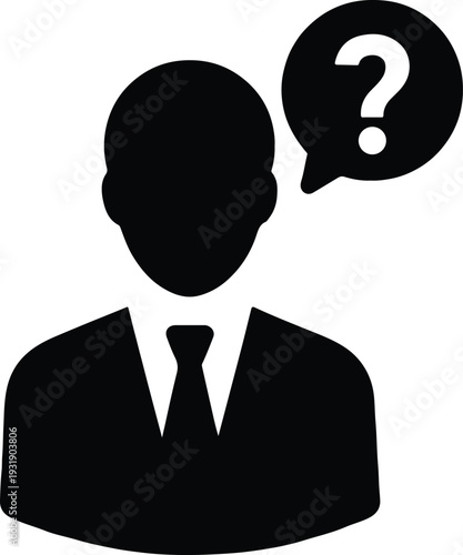 Businessman silhouette customer support service help icon