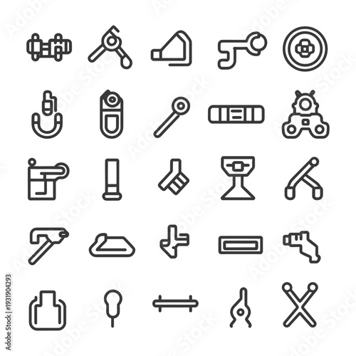 Set of 28 Line Icons for Various Objects