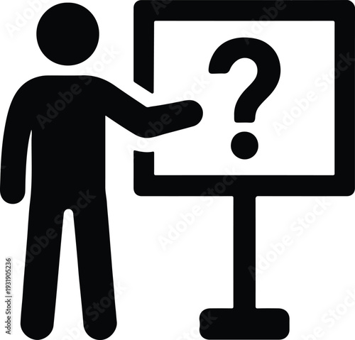 Trainer presenting help info customer support icon