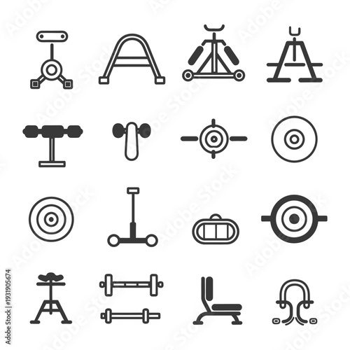 Set of Gym Equipment Icons