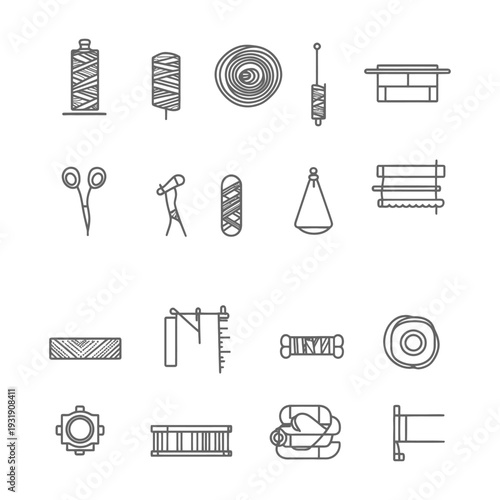Set of Sewing and Embroidery Icons